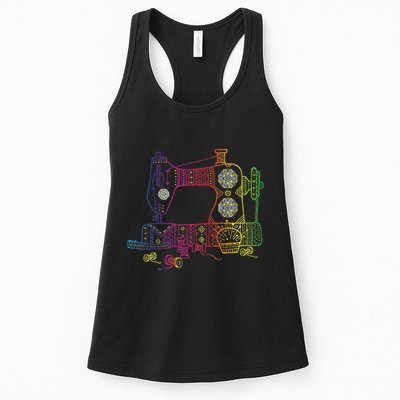 Colorful Sewing Machine Quilter Quilting Seamstress Womens Tank Top