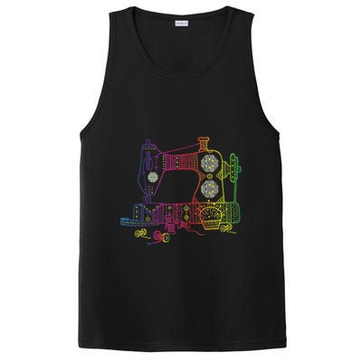 Colorful Sewing Machine Quilter Quilting Seamstress PosiCharge Competitor Tank