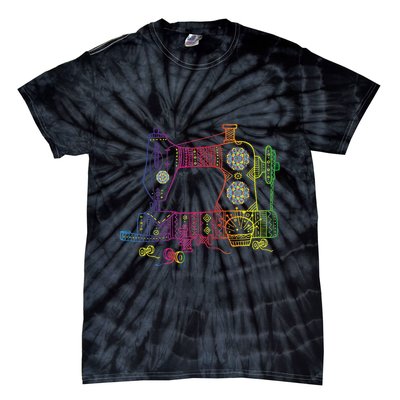 Colorful Sewing Machine Quilter Quilting Seamstress Tie-Dye T-Shirt