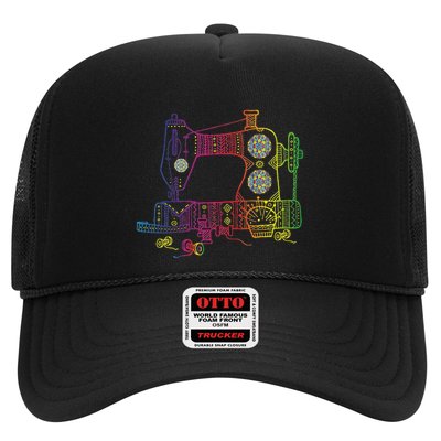 Colorful Sewing Machine Quilter Quilting Seamstress Trucker Hat
