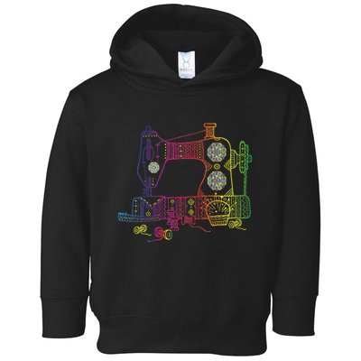Colorful Sewing Machine Quilter Quilting Seamstress Toddler Hoodie