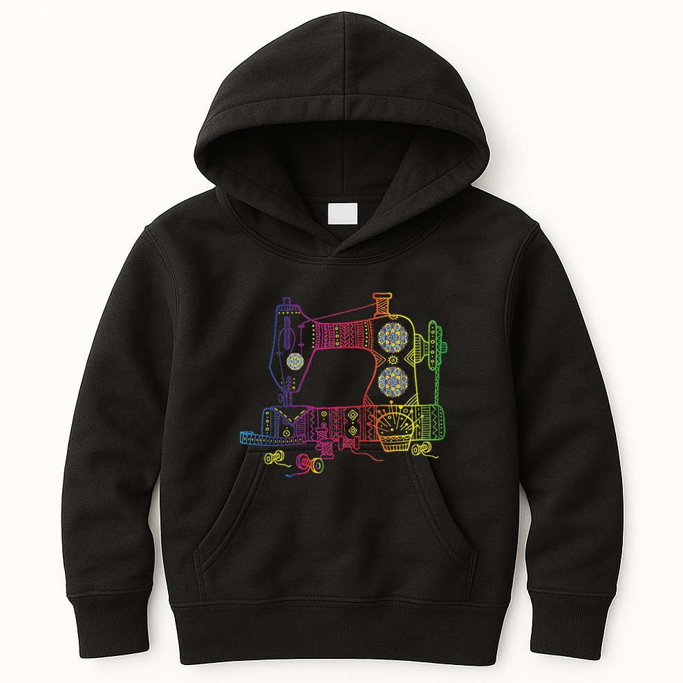 Colorful Sewing Machine Quilter Quilting Seamstress Kids Hoodie