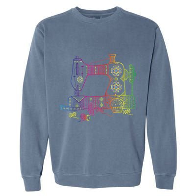 Colorful Sewing Machine Quilter Quilting Seamstress Garment-Dyed Sweatshirt