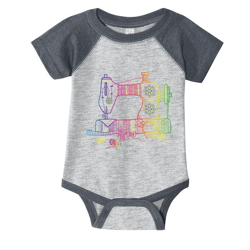 Colorful Sewing Machine Quilter Quilting Seamstress Infant Baby Jersey Bodysuit