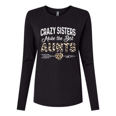 Crazy Sisters Make The Best Aunts Cute Tee Leopard Print Gift Womens Cotton Relaxed Long Sleeve T-Shirt