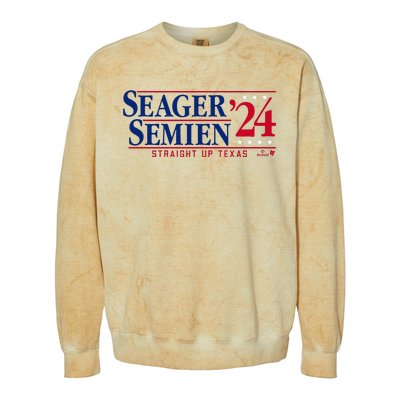 Corey Seager & Marcus Semien 24 Texas Baseball Colorblast Crewneck Sweatshirt