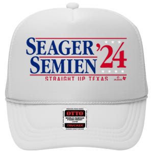 Corey Seager & Marcus Semien 24 Texas Baseball High Crown Mesh Back Trucker Hat