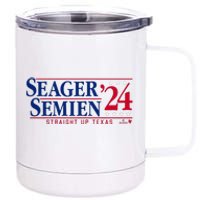 Corey Seager & Marcus Semien 24 Texas Baseball 12 oz Stainless Steel Tumbler Cup