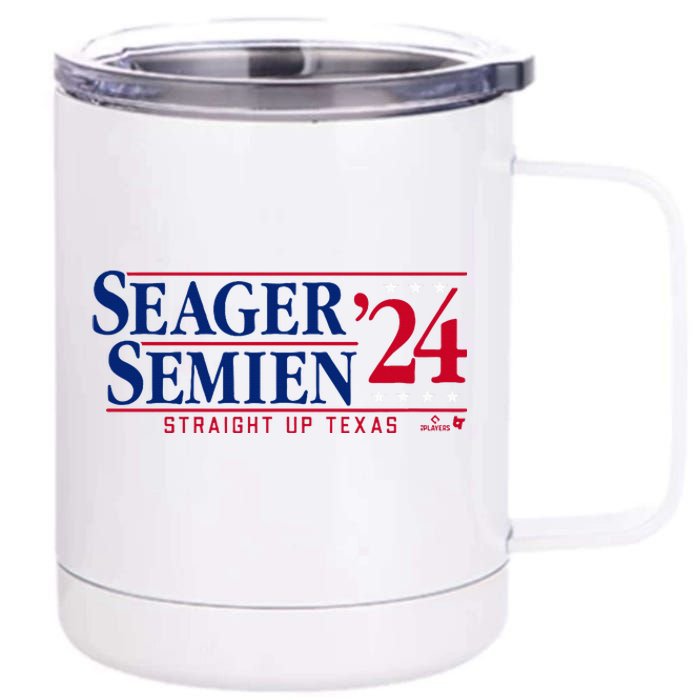 Corey Seager & Marcus Semien 24 Texas Baseball 12 oz Stainless Steel Tumbler Cup