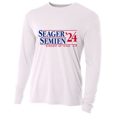 Corey Seager & Marcus Semien 24 Texas Baseball Cooling Performance Long Sleeve Crew