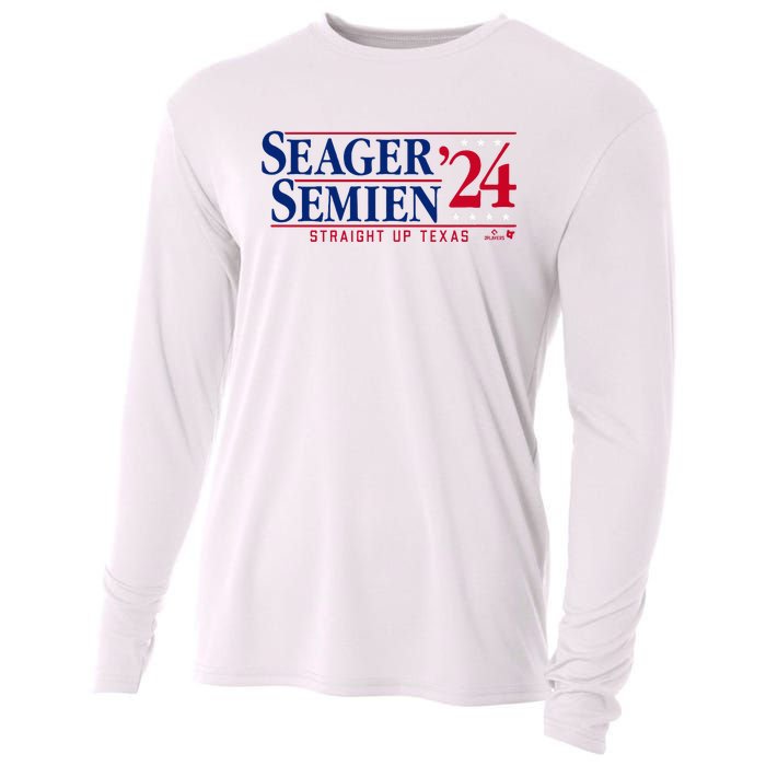 Corey Seager & Marcus Semien 24 Texas Baseball Cooling Performance Long Sleeve Crew