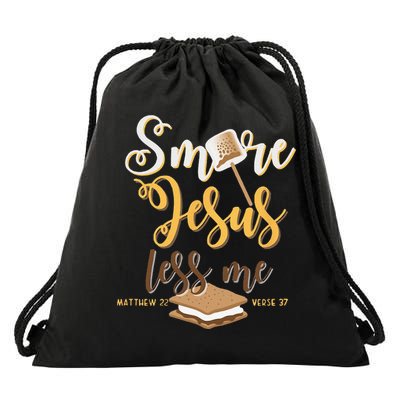 Christian Smore More Jesus Less Me Camping Chocolate Dessert Drawstring Bag
