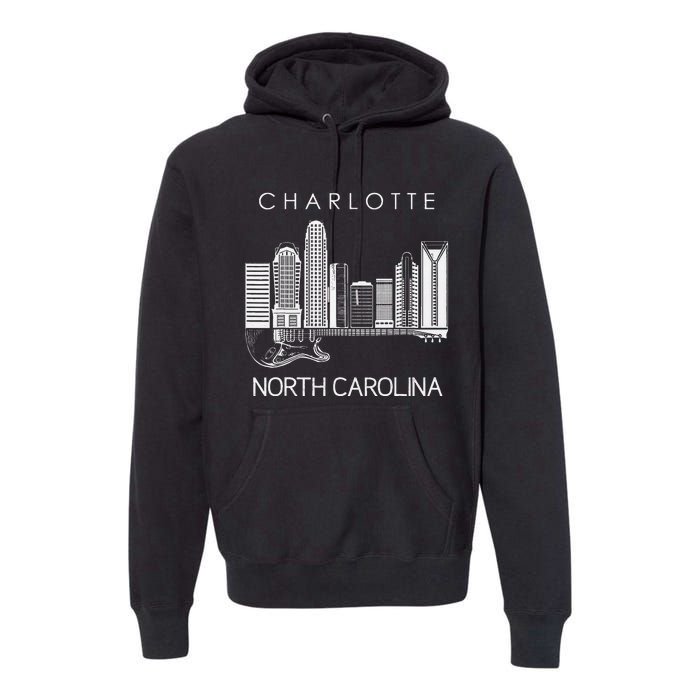 Charlotte Souvenir Men North Carolina Souvenir Music Guitar Premium Hoodie