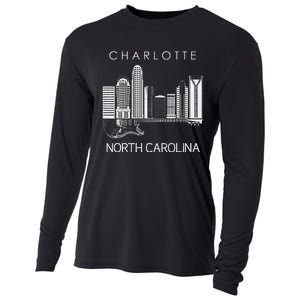 Charlotte Souvenir Men North Carolina Souvenir Music Guitar Cooling Performance Long Sleeve Crew