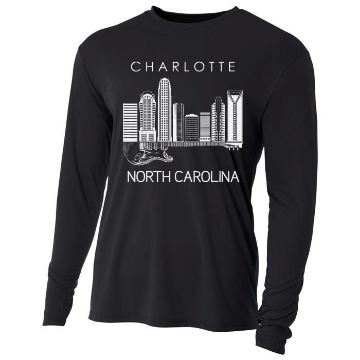 Charlotte Souvenir Men North Carolina Souvenir Music Guitar Cooling Performance Long Sleeve Crew