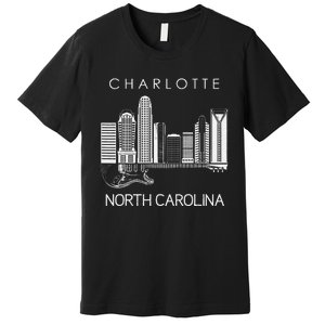 Charlotte Souvenir Men North Carolina Souvenir Music Guitar Premium T-Shirt