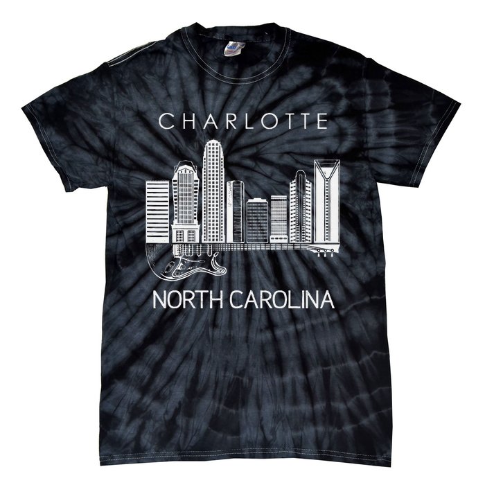 Charlotte Souvenir Men North Carolina Souvenir Music Guitar Tie-Dye T-Shirt