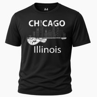 Chicago Souvenir Men Illinois Music Electric Guitar Cooling Performance Crew T-Shirt