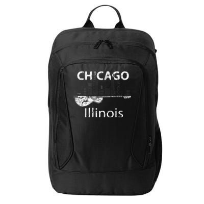 Chicago Souvenir Men Illinois Music Electric Guitar City Backpack