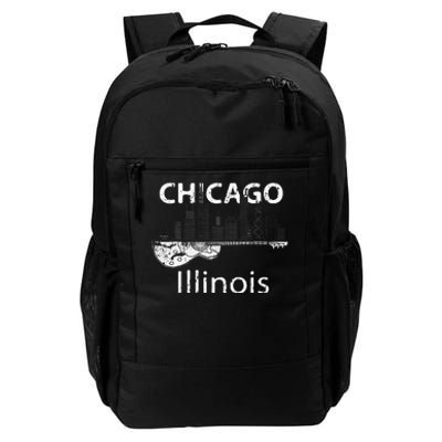 Chicago Souvenir Men Illinois Music Electric Guitar Daily Commute Backpack