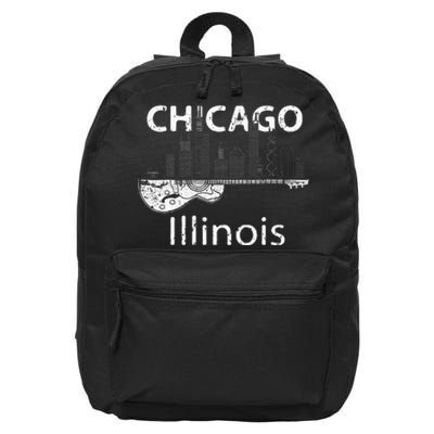 Chicago Souvenir Men Illinois Music Electric Guitar 16 in Basic Backpack