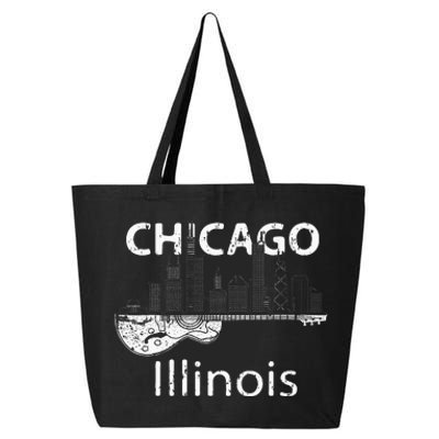 Chicago Souvenir Men Illinois Music Electric Guitar 25L Jumbo Tote