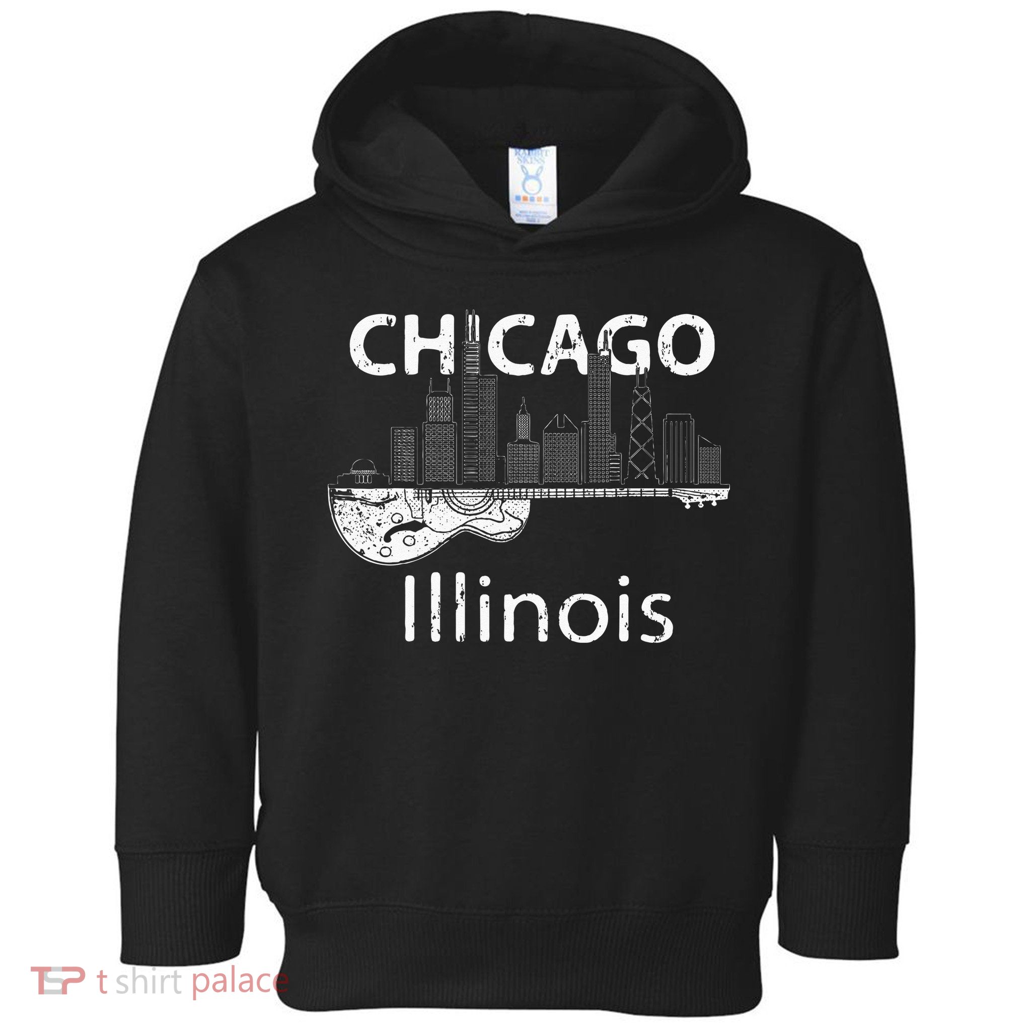 Chicago Souvenir Men Illinois Music Electric Guitar Toddler Hoodie