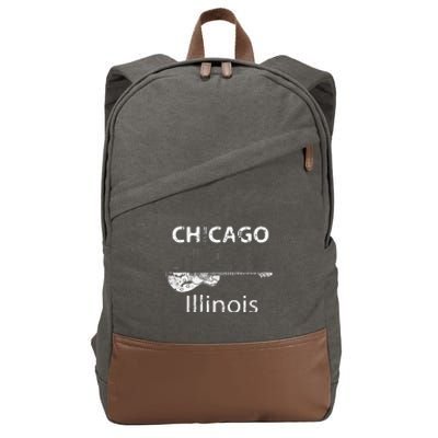 Chicago Souvenir Men Illinois Music Electric Guitar Cotton Canvas Backpack