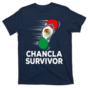 Chancla Survivor Mexico Funny Mexican Flag Joke Gift Idea T-Shirt