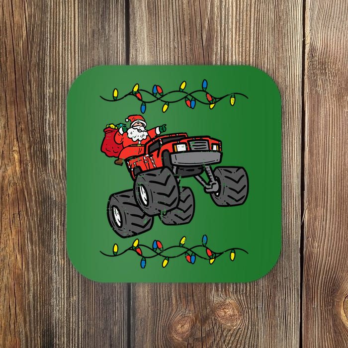 Christmas Santa Monster Truck Xmas Coaster