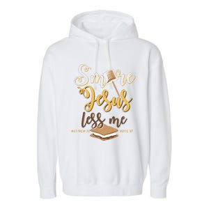 Christian Smore More Jesus Less Me Camping Chocolate Dessert Garment-Dyed Fleece Hoodie