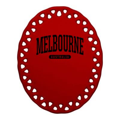 College Style Melbourne Australia Souvenir Gift Ceramic Oval Ornament