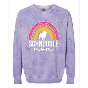 Cute Schnoodle Mom Schnoodle Dog Lover Mom Rainbow Gift Colorblast Crewneck Sweatshirt