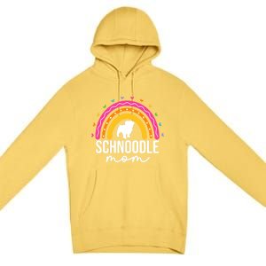 Cute Schnoodle Mom Schnoodle Dog Lover Mom Rainbow Gift Premium Pullover Hoodie