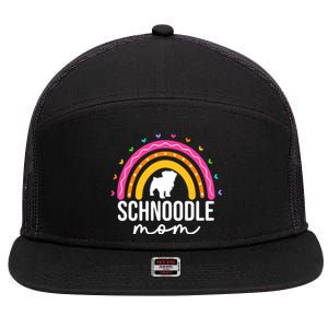 Cute Schnoodle Mom Schnoodle Dog Lover Mom Rainbow Gift 7 Panel Mesh Trucker Snapback Hat