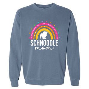 Cute Schnoodle Mom Schnoodle Dog Lover Mom Rainbow Gift Garment-Dyed Sweatshirt