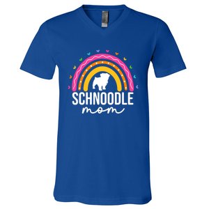 Cute Schnoodle Mom Schnoodle Dog Lover Mom Rainbow Gift V-Neck T-Shirt