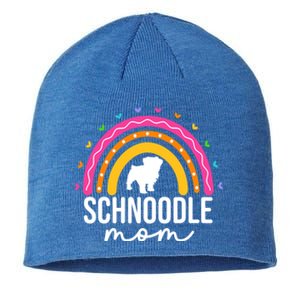 Cute Schnoodle Mom Schnoodle Dog Lover Mom Rainbow Gift Sustainable Beanie