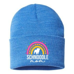 Cute Schnoodle Mom Schnoodle Dog Lover Mom Rainbow Gift Sustainable Knit Beanie