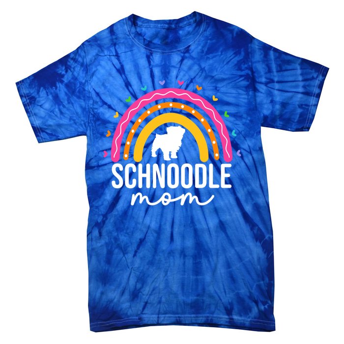 Cute Schnoodle Mom Schnoodle Dog Lover Mom Rainbow Gift Tie-Dye T-Shirt