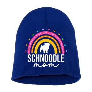 Cute Schnoodle Mom Schnoodle Dog Lover Mom Rainbow Gift Short Acrylic Beanie