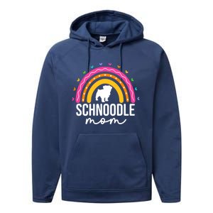 Cute Schnoodle Mom Schnoodle Dog Lover Mom Rainbow Gift Performance Fleece Hoodie