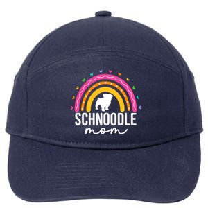 Cute Schnoodle Mom Schnoodle Dog Lover Mom Rainbow Gift 7-Panel Snapback Hat