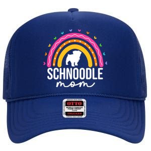 Cute Schnoodle Mom Schnoodle Dog Lover Mom Rainbow Gift High Crown Mesh Back Trucker Hat