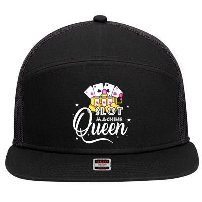 Cute Slot Machine Queen Funny Casino Gambling 7 Panel Mesh Trucker Snapback Hat