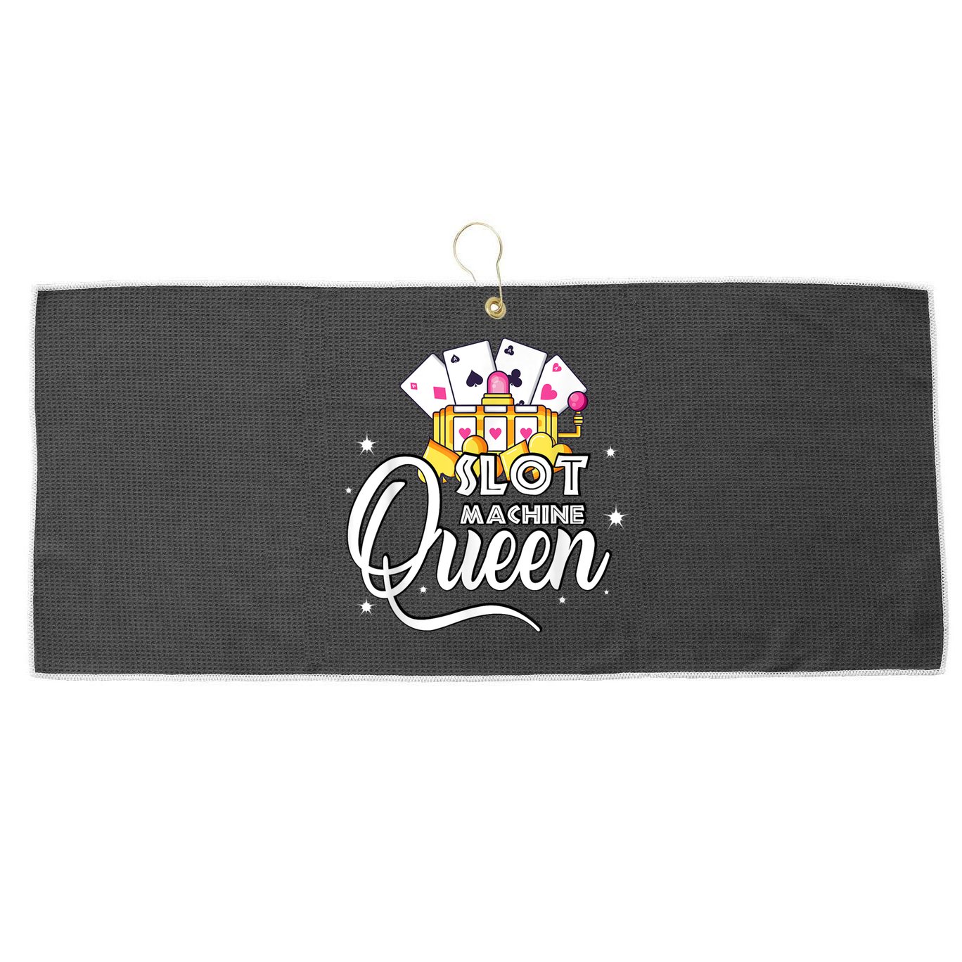 Cute Slot Machine Queen Funny Casino Gambling Large Microfiber Waffle Golf Towel