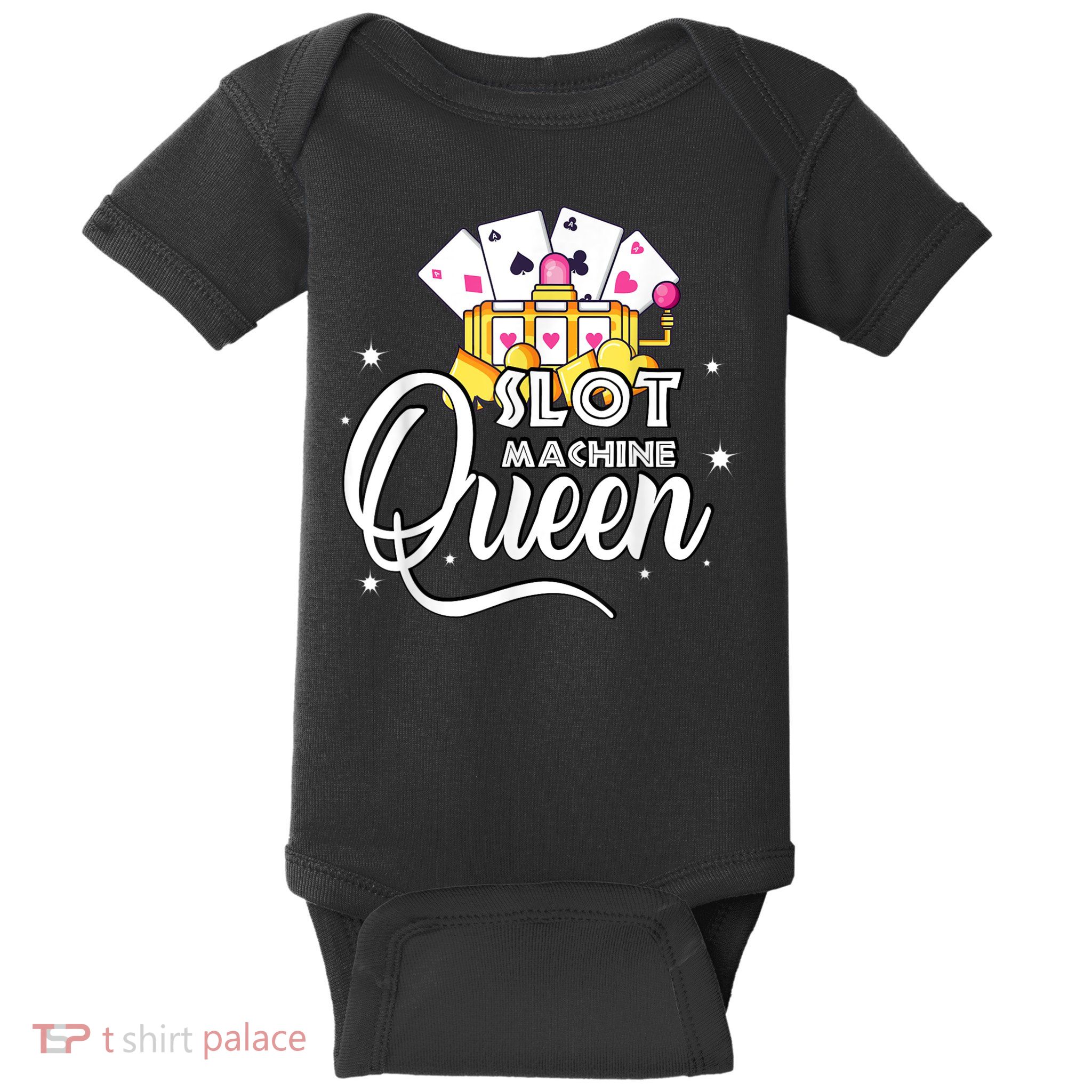 Cute Slot Machine Queen Funny Casino Gambling Baby Bodysuit