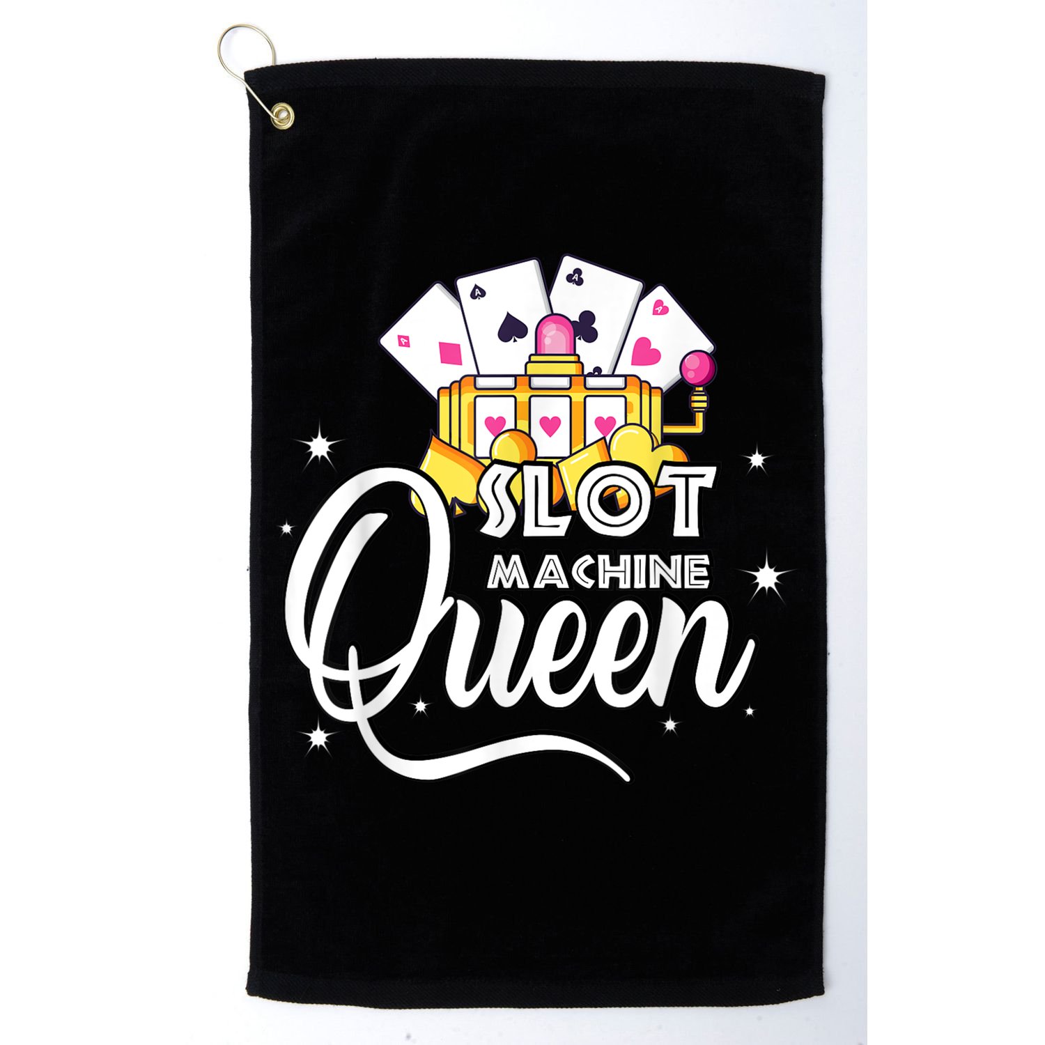Cute Slot Machine Queen Funny Casino Gambling Golf Towel