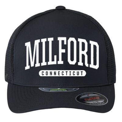 College Style Milford Connecticut Souvenir Gift Flexfit Unipanel Trucker Cap