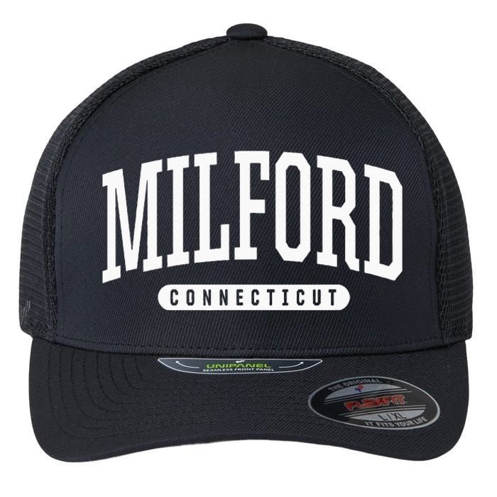 College Style Milford Connecticut Souvenir Gift Flexfit Unipanel Trucker Cap